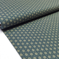 japanischer Stoff Asanoha türkis petrol