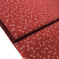 japanischer Stoff Tonbo Libelle rot