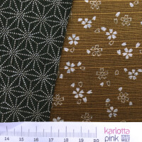 Double-Face Blume Asanoha gold/grün